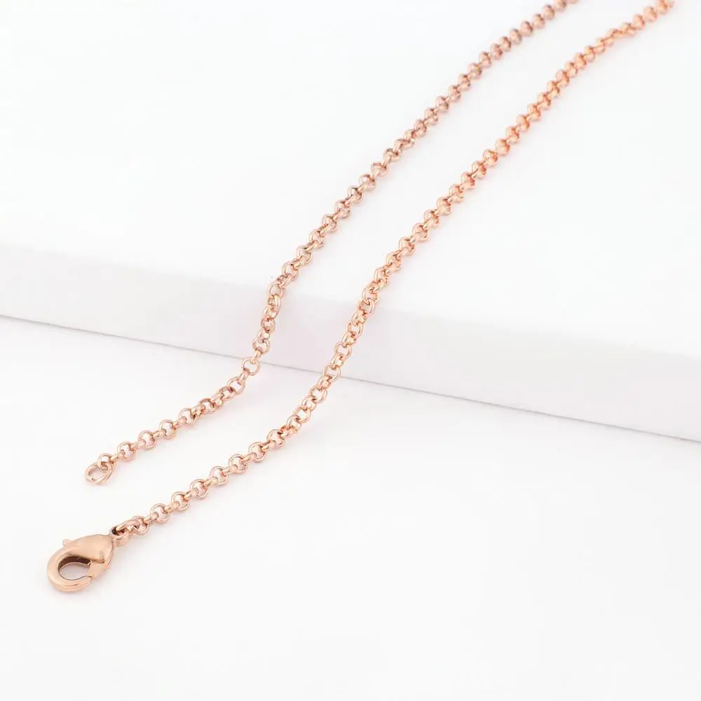 80 см Высококачественная медная цепочка из розового золота для кулонов ожерелья