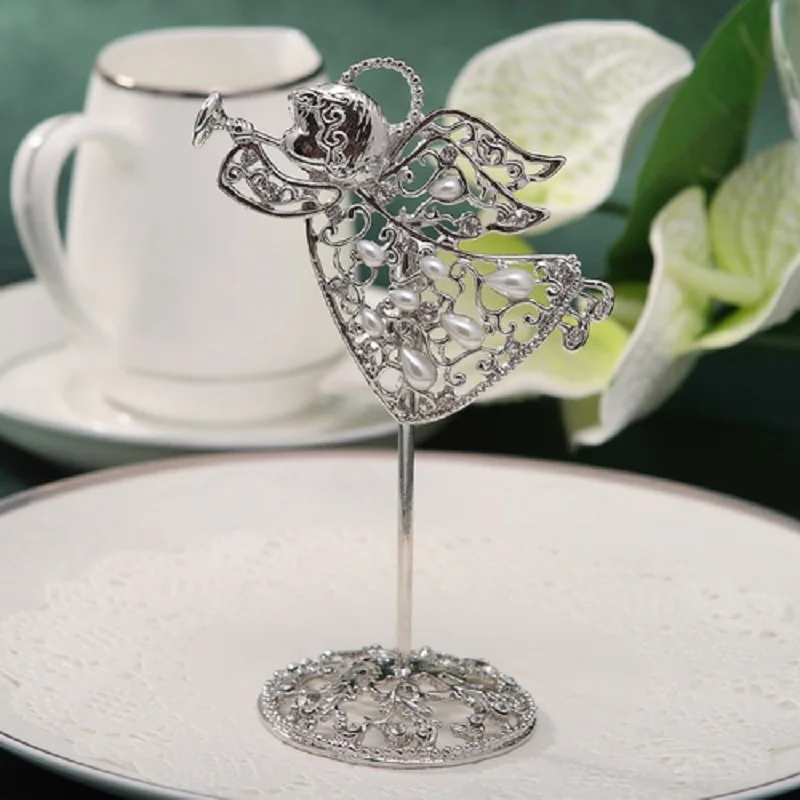 10 шт. посеребренные Угловые именные цифры меню столовые прищепки украшение для