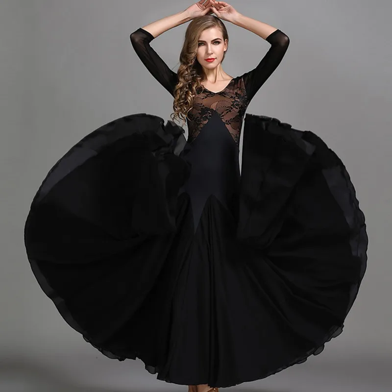 

black lace ballroom waltz dresses for ballroom dancing waltz dress fringe foxtrot flamenco dress dance wear rumba dress ballroom