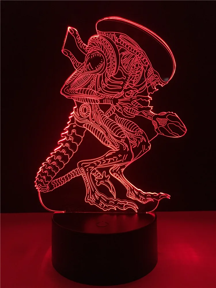 3d лампа с изображением черепа инопланетянина светодиодный ночсветильник USB