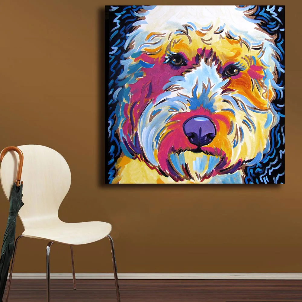 Мода картина маслом Labradoodle украшения Paiting домашнего декора на холсте современных стены Книги по искусству Печать холст плакат холст картины