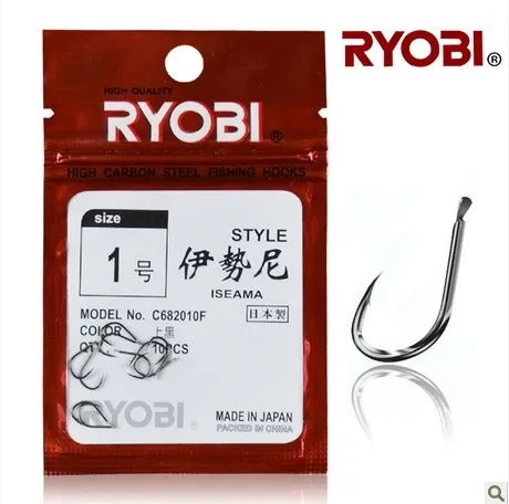 

1 - 12 Черный рыболовный крючок ryobi, рыболовный крючок
