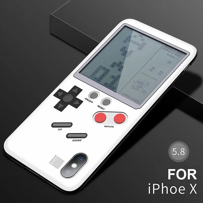 For iPhone X AU Ретро настоящая игровая консоль Play Gameboy Tetris чехол для телефона для iPhone 6S 7 8 Plus Чехлы для мобильных телефонов - Цвет: For iPhone X