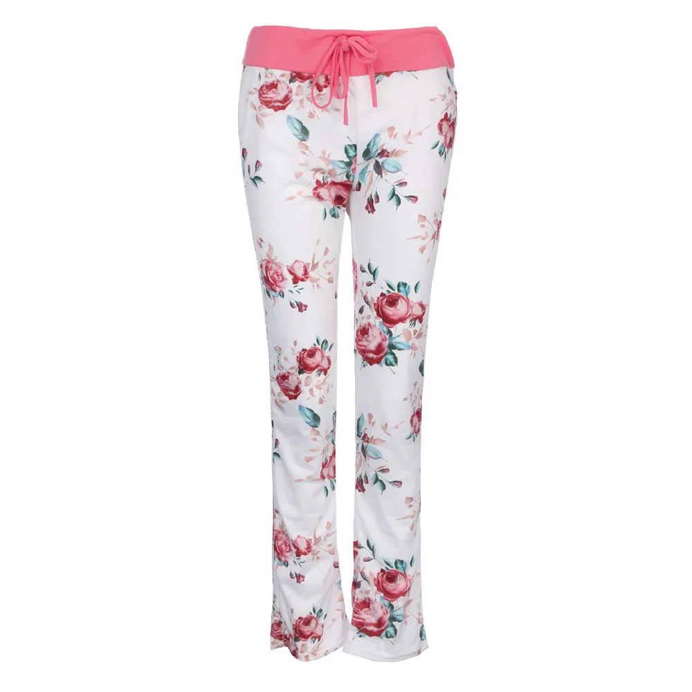 2018 повседневные женские Стрейчевые брюки с принтом на лямках карманом тонкие