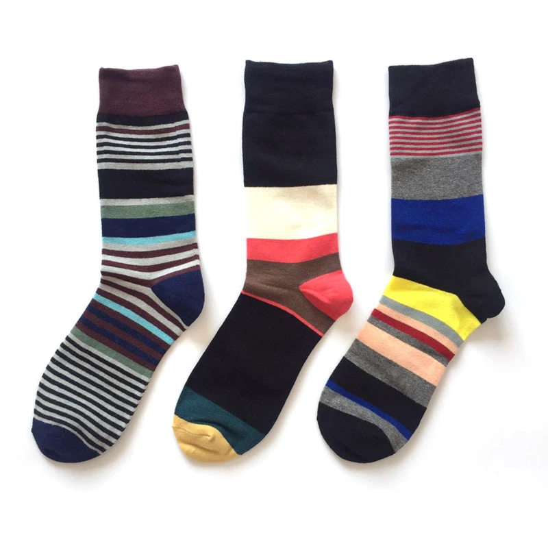 XLJZSD 1pair 2019 New ARRIVAL British Style Man Socks Fashion Brand Stripe Flamingo Knee-High Cotton Autumn &amp Winter XZM033 | Мужская
