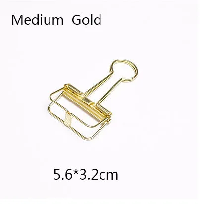 Medium Gold Милые цветные большие металлические скрепки Kawaii для студентов, канцелярские аксессуары, школьные принадлежности 6611 - Цвет: Medium Gold