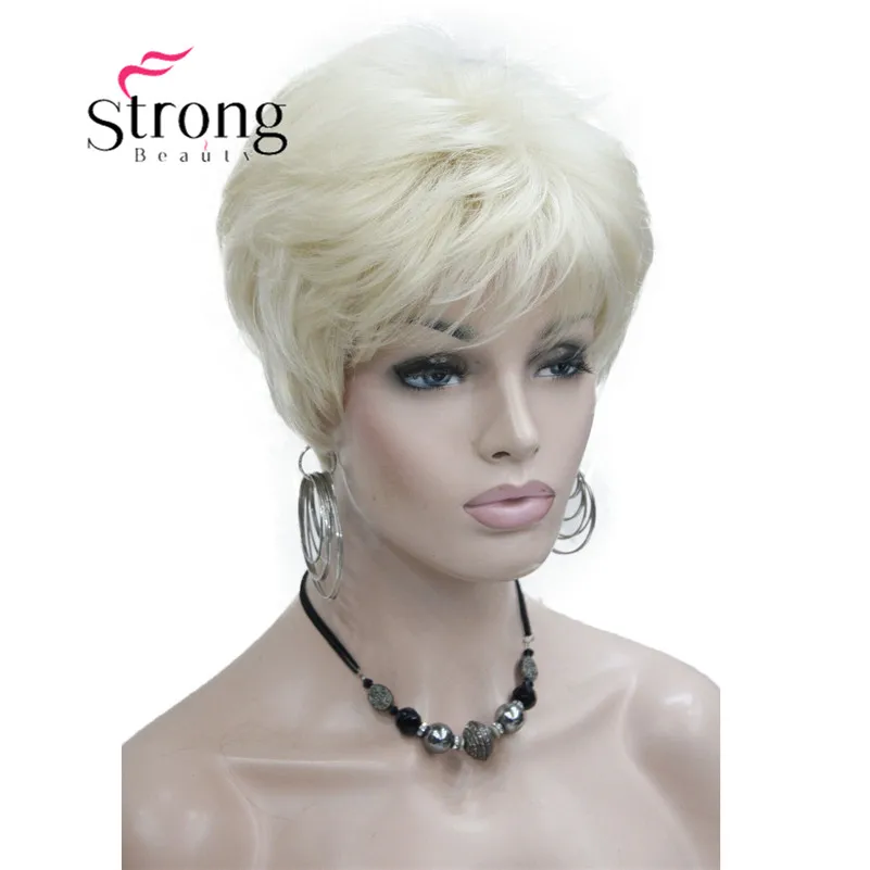 StrongBeauty очень короткий оранжевый коричневый блондин высокий термостойкий полный синтетический парик выбор цвета
