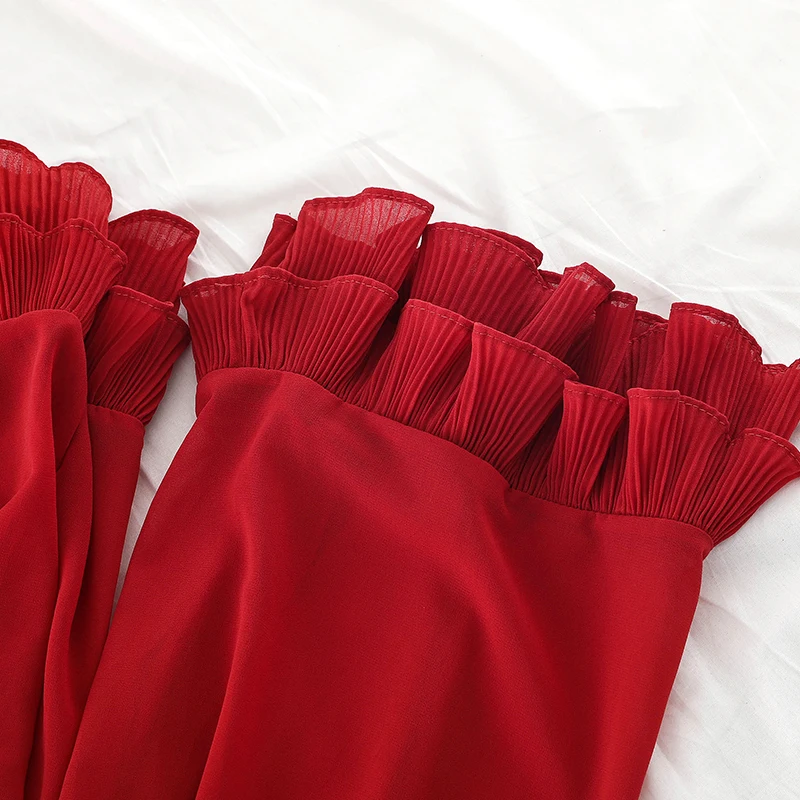 Новый сезон: весна–лето Drawstring шифоновыми оборками Комбинезоны Элегантный с