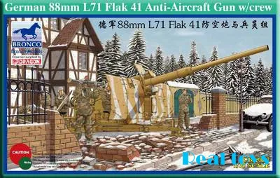 Модель Бронко CB35067 1/35 немецкий 88 мм Flak 41 L/71 анти-самолет с комплектом пластиковых