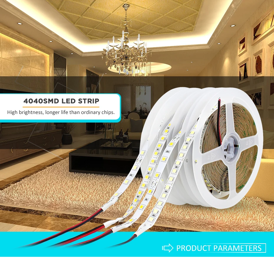 С регулируемой яркостью Светодиодные ленты 12V 4040 SMD Светодиодные ленты e 300 светодиодный 600 светодиодный сенсорный диммер переключатель 110 V-220 V 2A Питание для внутреннего Кухня светильник
