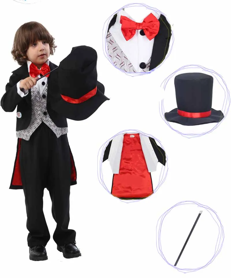 Toddler Boys Magic Magician Costume Halloween Cosplay For Childrens Fancy Dress Plus Size Xs-2XL | Тематическая одежда и