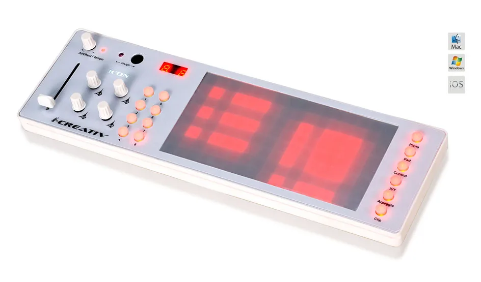 Значок iCreativ USB MIDI аудио контроллер с сенсорным экраном и воздушным светом 3D эффектор фортепианный режим барабанный режим X/Y Pad mode fader mode