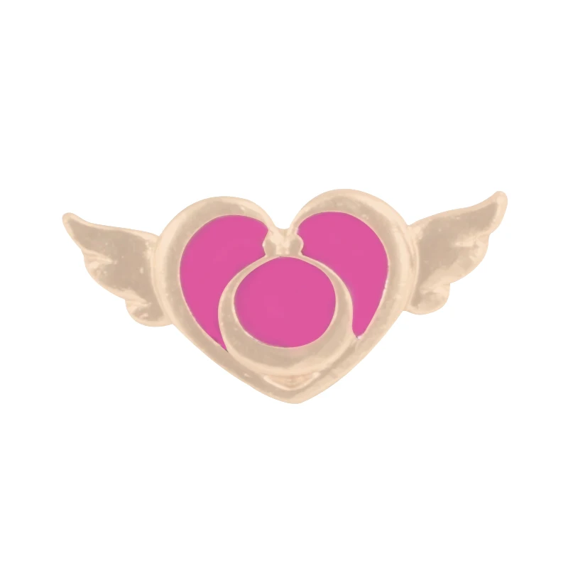 Heart Новая мода мультфильм принцесса губная помада палочка металлическая эмалированная брошь-кнопка Леди пара милый воротник куртки значок для рюкзака ювелирные изделия подарок - Окраска металла: Heart