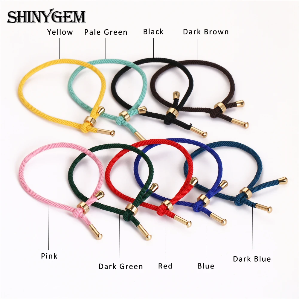 ShinyGem минимализм нить веревка браслеты 15 цветов Регулируемая Веревка пара ручной