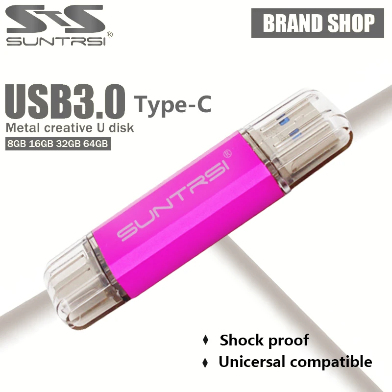 Suntrsi USB3.0 флеш-накопитель OTG 128 Гб 64 ГБ 32 16 Type C USB флешка индивидуальный