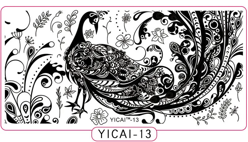 Новинка Konad пластины для штамповки ногтей 6,5*12,5 см YICAI шаблон дизайн ногтей Stempel штамп с лаком для ногтей шаблоны для ногтей - Цвет: 13