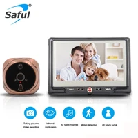 saful 1 3mp wireless door eye camera no disturbing electronic motion detect peephole camera video recording door peephole viewer