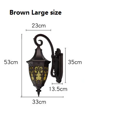 brown L Открытый водосветодиодный стойкий светодиодный крыльцо огни Бра Американский Ретро настенный светильник E27 алюминиевый сад балкон проход Свет декор Освещение - Испускаемый цвет: brown L