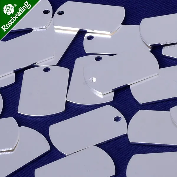 silver plated 25x16 мм латунный прямоугольник штамповка заготовка, ожерелье Бар заготовки, имя покрытием, DIY ювелирные изделия, продается 20 шт./лот - Цвет: silver plated
