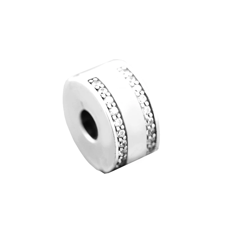 Подходят для браслетов Pandora зажимы Insignia серебряные бусины с прозрачным