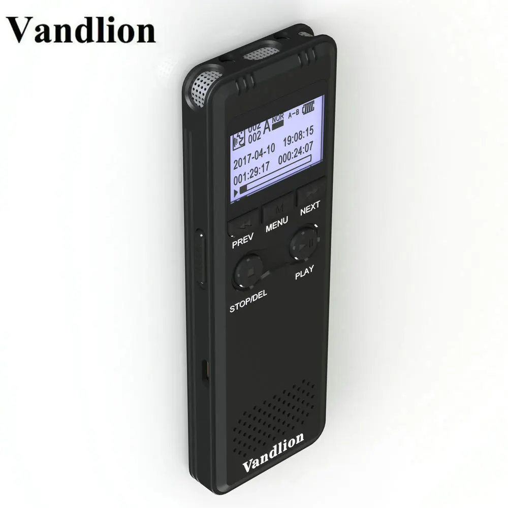 Vandlion V30 черный цифровой диктофон 8 г 16 г Голосовая активация запись портативный диктофон с Hifi MP3 шумоподавление