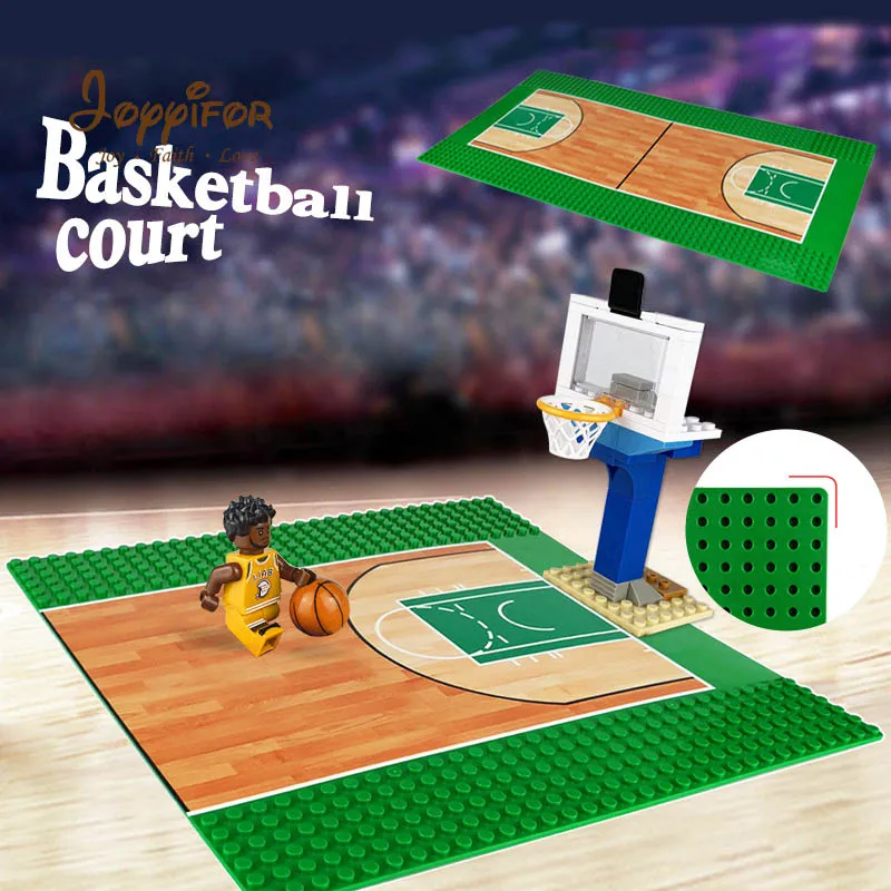 FGHGH 32*32 Футбол баскетбольный корт кирпичи плинтус совместимы DIY Строительные