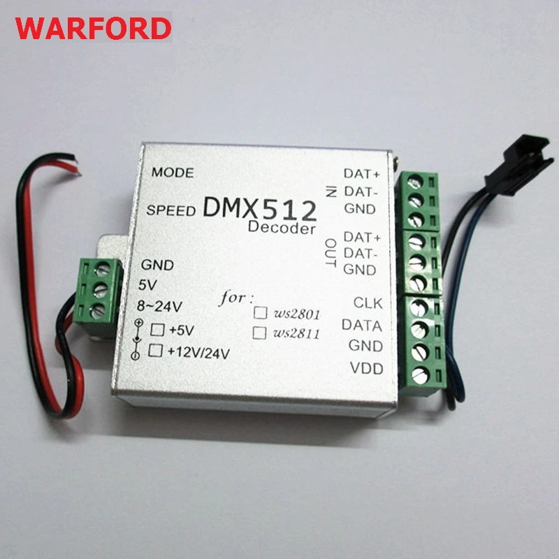 DC5V/12V ws2812B ws2801 WS2811 DMX dmx512 rgb led controller DMX512 Decoder BOARD IC strip LED SPI Converter | Освещение
