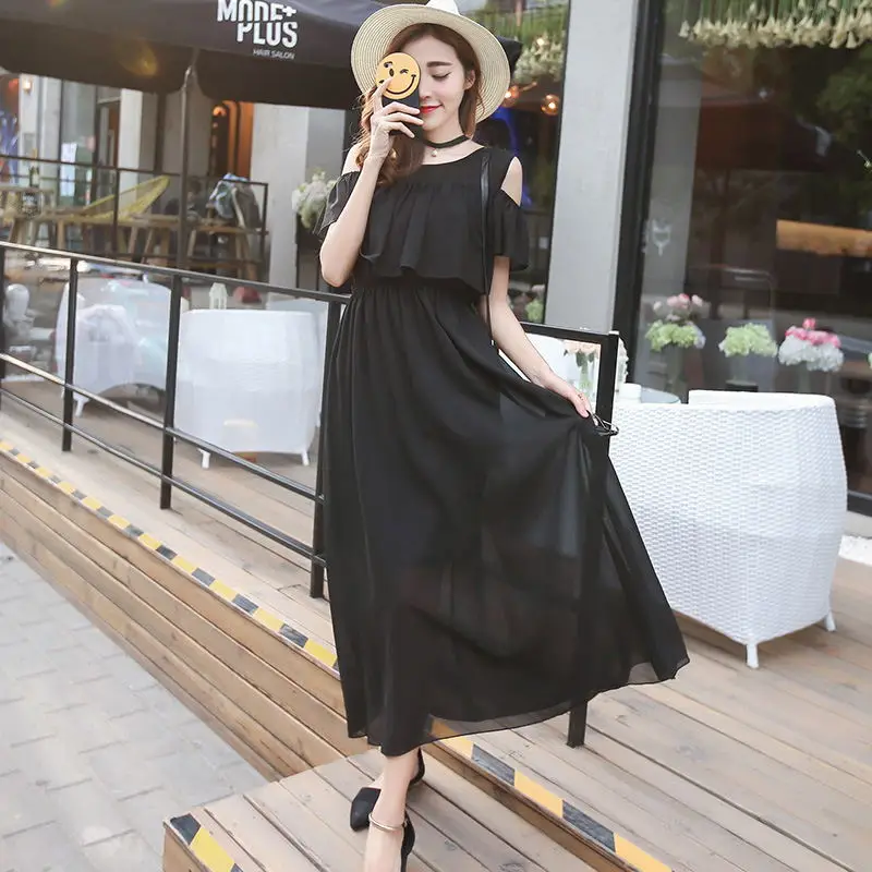 2017 Повседневная Летние Платья Женщин Бабочка Рукав С Плеча Плюс Размер Свободные