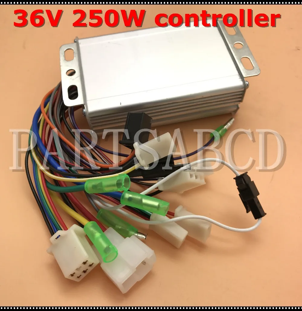 36V 250W 15A с бесщеточным двигателем постоянного тока синусоидным регулятором, фара для электровелосипеда в Ступица колеса для электрического велосипеда мотор контроллер правой кнопкой мыши Выход