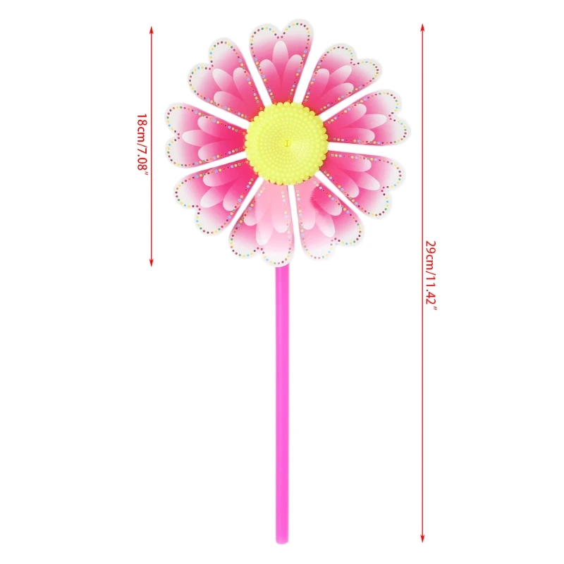 

10Pcs Windmill Kid Toys Sunflower Yard Garden Ornaments Colorful Outdoor Spinner