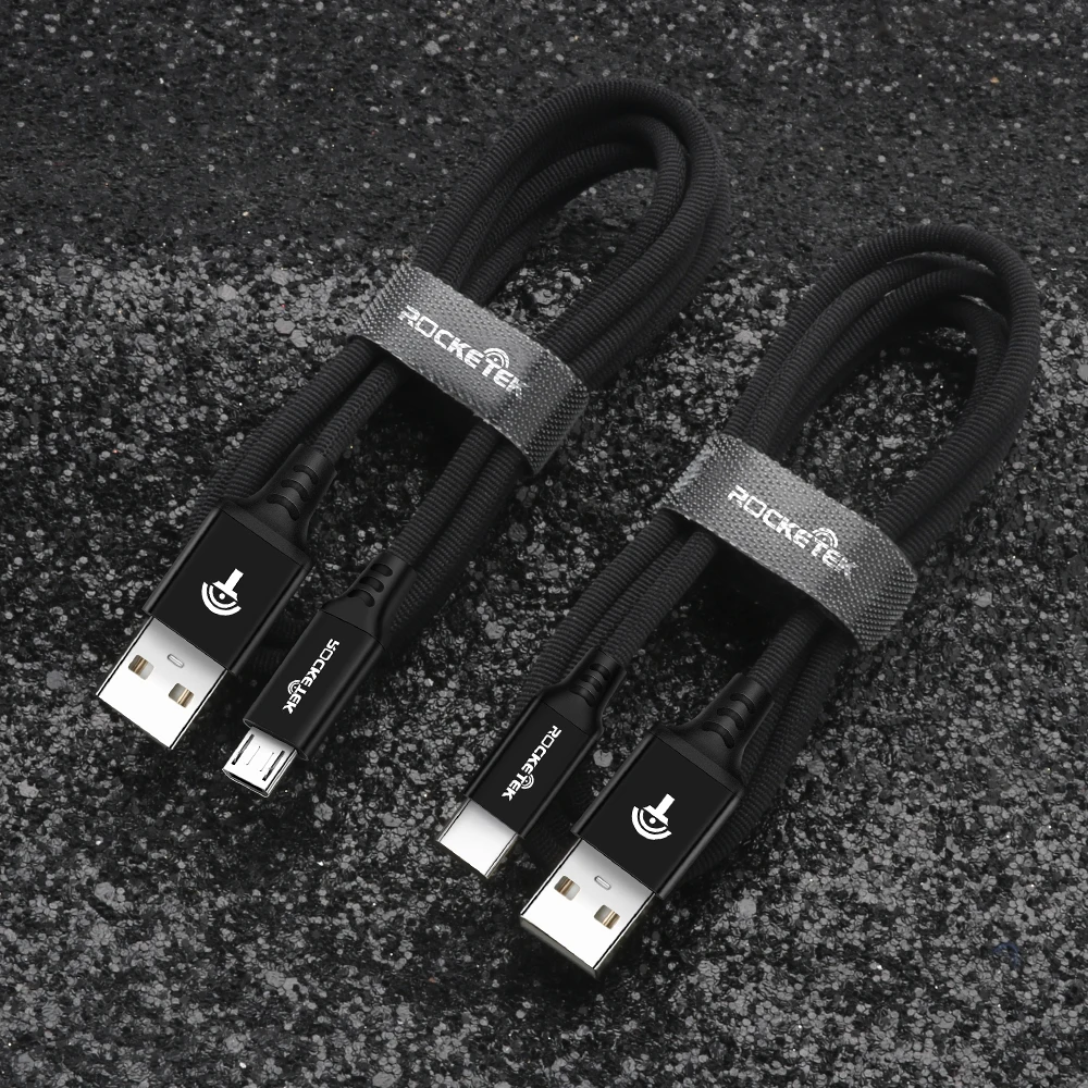 Rocketek USB Тип C кабелем Micro мобильный телефон для быстрой зарядки samsung Galaxy S9 S8 плюс
