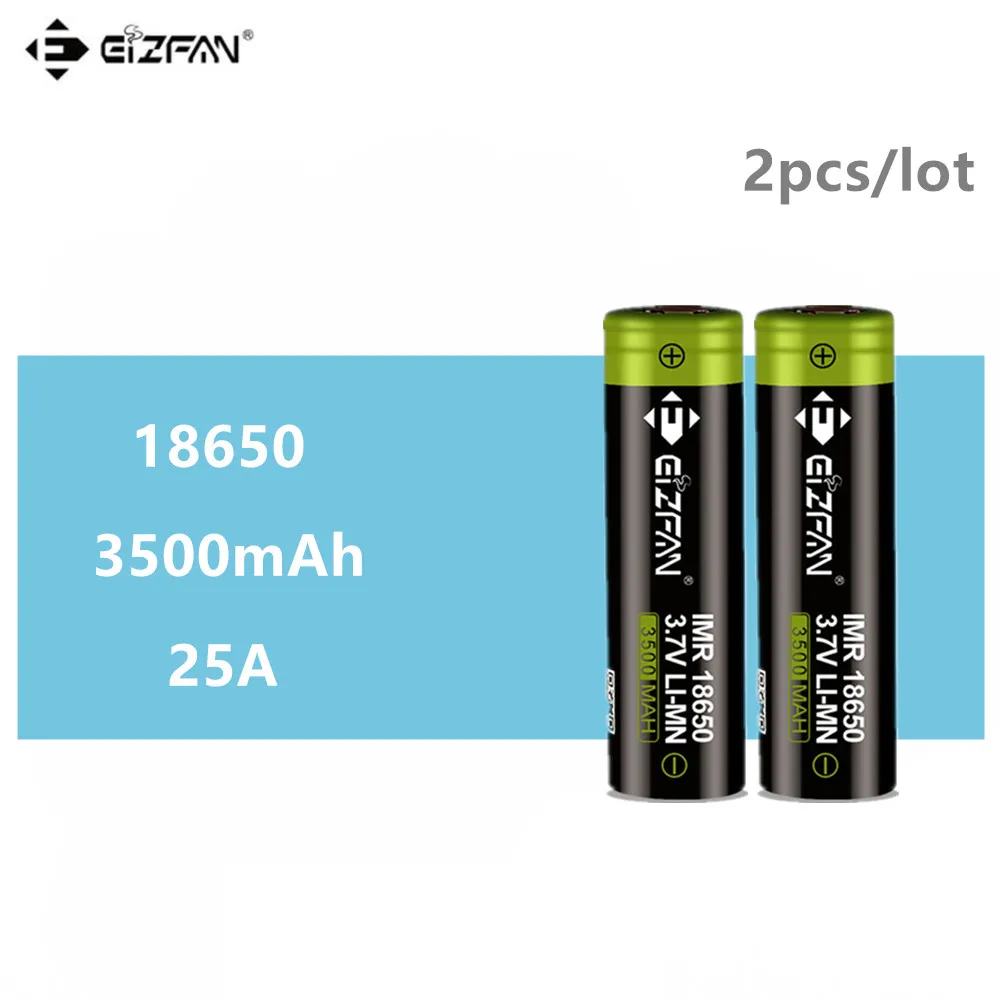 2 шт. EIZFAN IMR 18650 батарея 3500 мАч 25A EFAN электронная сигарета для Vaporesso Wismec Eleaf IJOY SMOK Joyetech