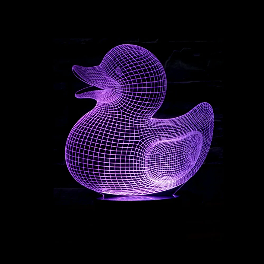 1 шт Акриловые Пластик светодиодный Цвет изменение светильник в виде утки