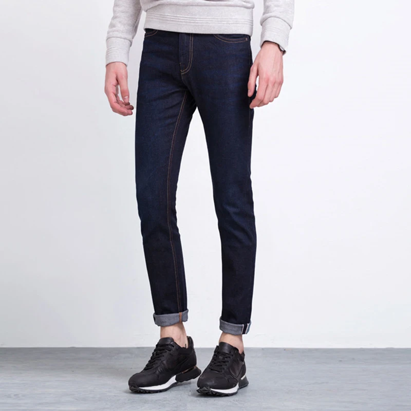 Artizando Джинсы Мужчины Основные Регулярные Прямые Брюки Полная Длина Denim Моющиеся