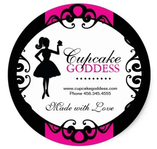 

1.5inch Cupcake Silhouette Packaging Stickers