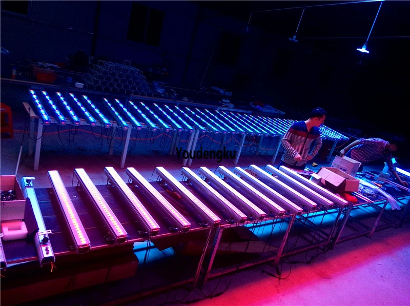 24 шт. IP65 открытый RGB освещение стены fixture18x3w узкая длинная планка светодиодный