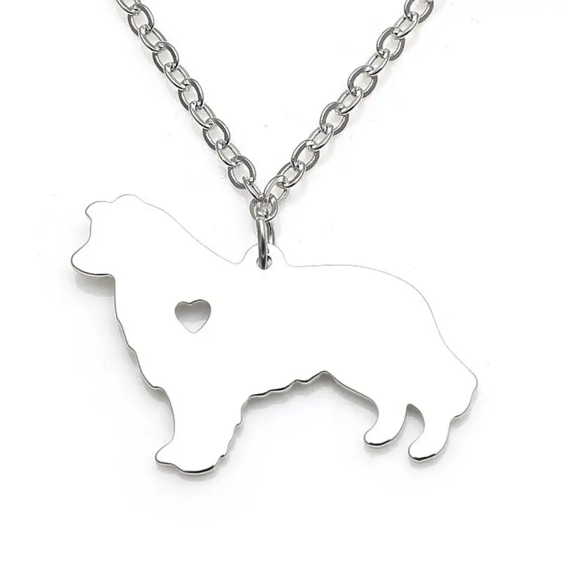 

Stainless steel love animal dog pendant necklace white bear dog necklace men and women jewelry Valentine's Day gifts