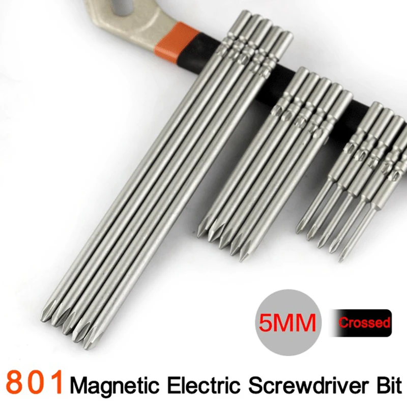 

5mm Shank Diameter Magnetic Screwdriver Bits for 801 Electronic Screwdriver S2 Material 60/80/100mm Length 5x600x1.6xPH0/PH1/PH2