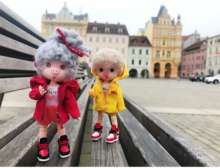 1 компл. Милый мультфильм пальто+ комбинезон для OB11, BJD 1/12 Кукла Одежда наряды Аксессуары