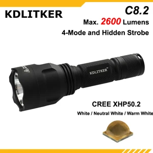 Мощный мощный тактический светодиодный фонарик KDLITKER C8.2 Cree XHP50.2, 2600 люмен, 18650 (1 шт.)