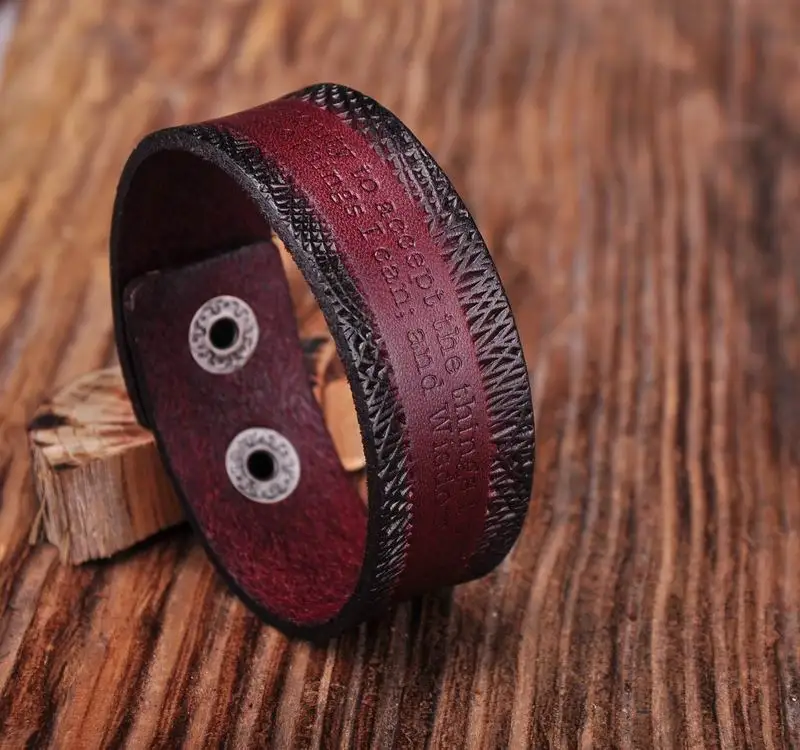 G306 коричневый крутой вдохновляющий фразам, мужской Браслет-манжета из потертой кожи