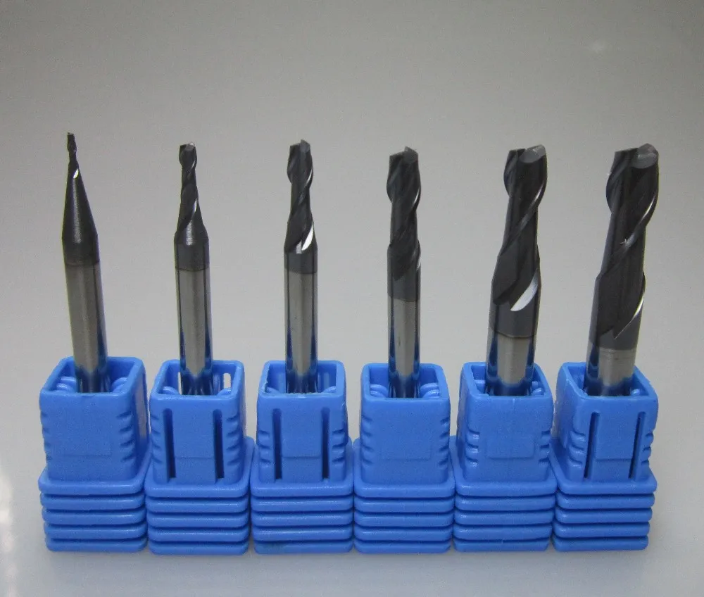 Концевая фреза из карбида вольфрама резец с 2 канавками инструменты для ЧПУ 12 шт.