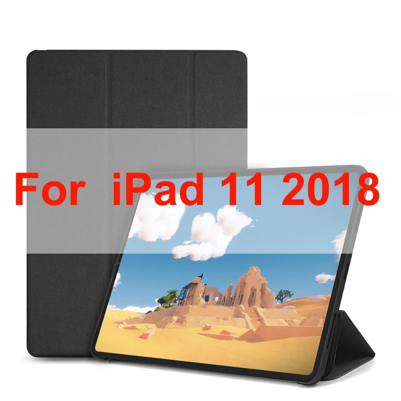 WOWCASE Чехол для iPad Air 2 6th Gen/Air 1/Mini 4/Mini 123/Pro 9,7 10,5 12,9/ 11 12,9 чехол твил PU Жесткий смарт-чехол для планшета - Цвет: ForiPad 11 Black