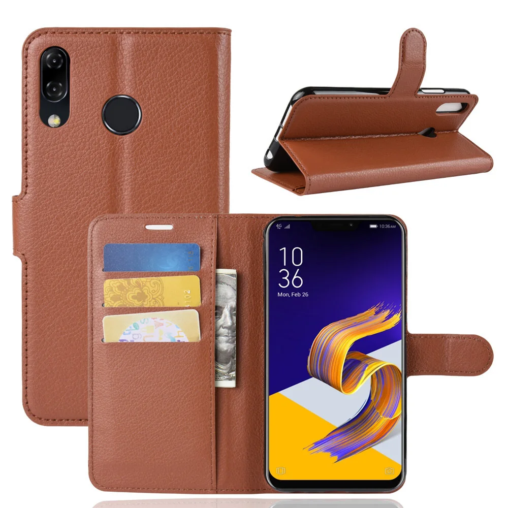 Роскошный кожаный чехол для ASUS Zenfone 5 ZE620KL Капа с отделением карт флип кошелек из