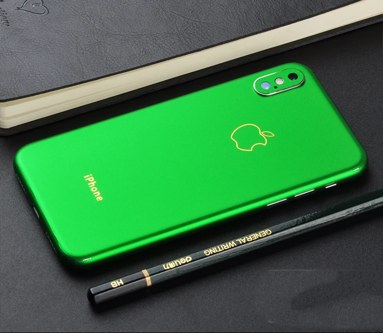 DIY ПВХ задняя пленка протектор для iphone X 8 8 Plus камера край задняя защита дизайн не чехол матовая металлическая текстура - Цвет: 3