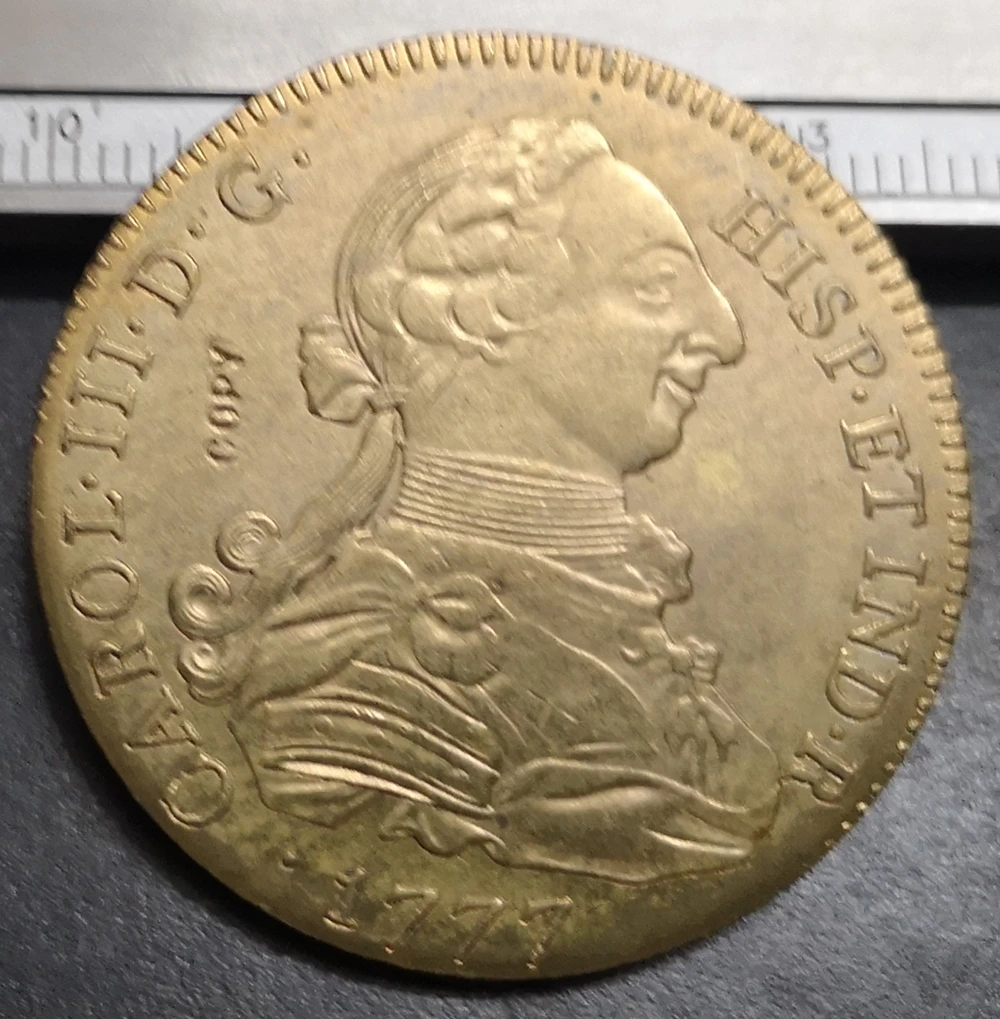 

1777 Colombia 8 Escudos - Carlos III Gold Copy Coin