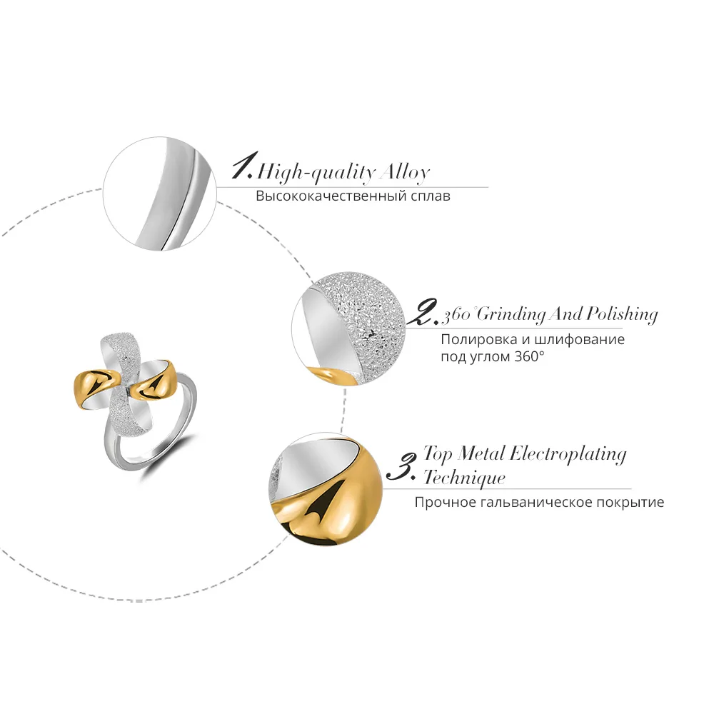 

Viennois Trendy Windmill Design Rings for Women Geometric Irregular Silver Color Rings Bridal Jewelry Wedding Fashion Jewelry