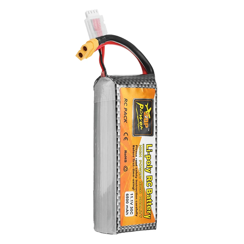 Высокое качество ZOP Power 11 1 В 6500 мАч 30C 3S XT60 вилка перезаряжаемая Lipo батарея RC
