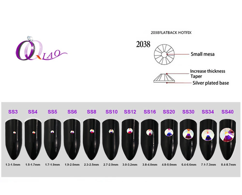 ЦЯО новый цвет железа на ААА Стразы блестящий черный AB плоский задний кристалл