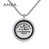 anka brand top quality round rystal pendant necklaces love message necklace decorated with crystals from austria 132398